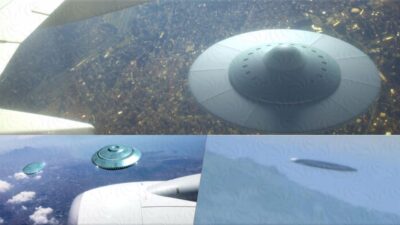 Witness shares Huge, round and flat UFO flying underneath an airplane