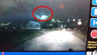 A police officer captured video of an unusual black triangular UFO in Clearwater, Florida